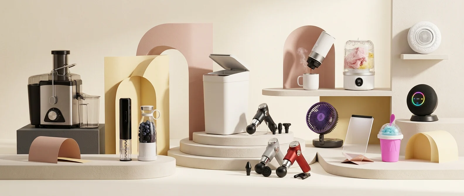 Easy Mood collection — juicer, blender, fan, speaker and more clever goods on display